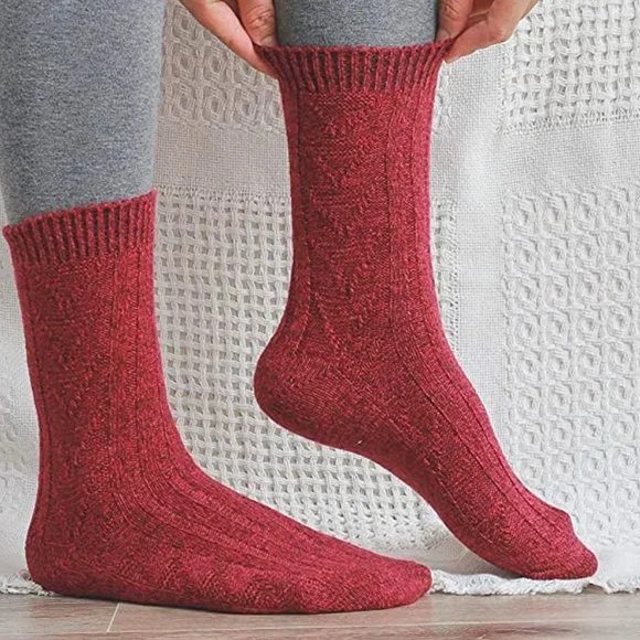 Wool Boot Socks Luxury Ultra Soft Cabin Boot Socks 5 Pair - Picture 2 of 8